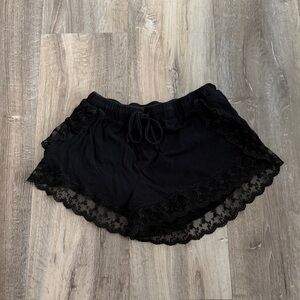 Urban Outfitters Black Lace-Trim Women’s Shorts
